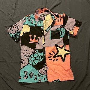 REASON fun patterned shirt, retro button down!